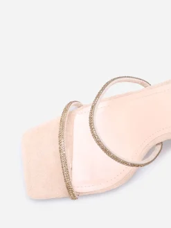 La Modeuse Sandales en suédine à strass Beige