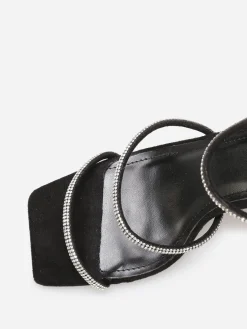 Best La Modeuse Sandales en suédine à strass Noir