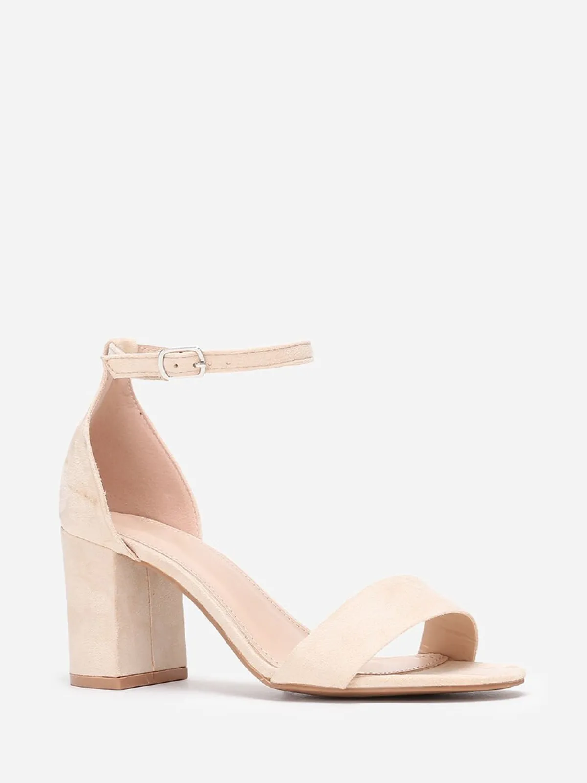 La Modeuse Sandales en suédine à talon carré Beige
