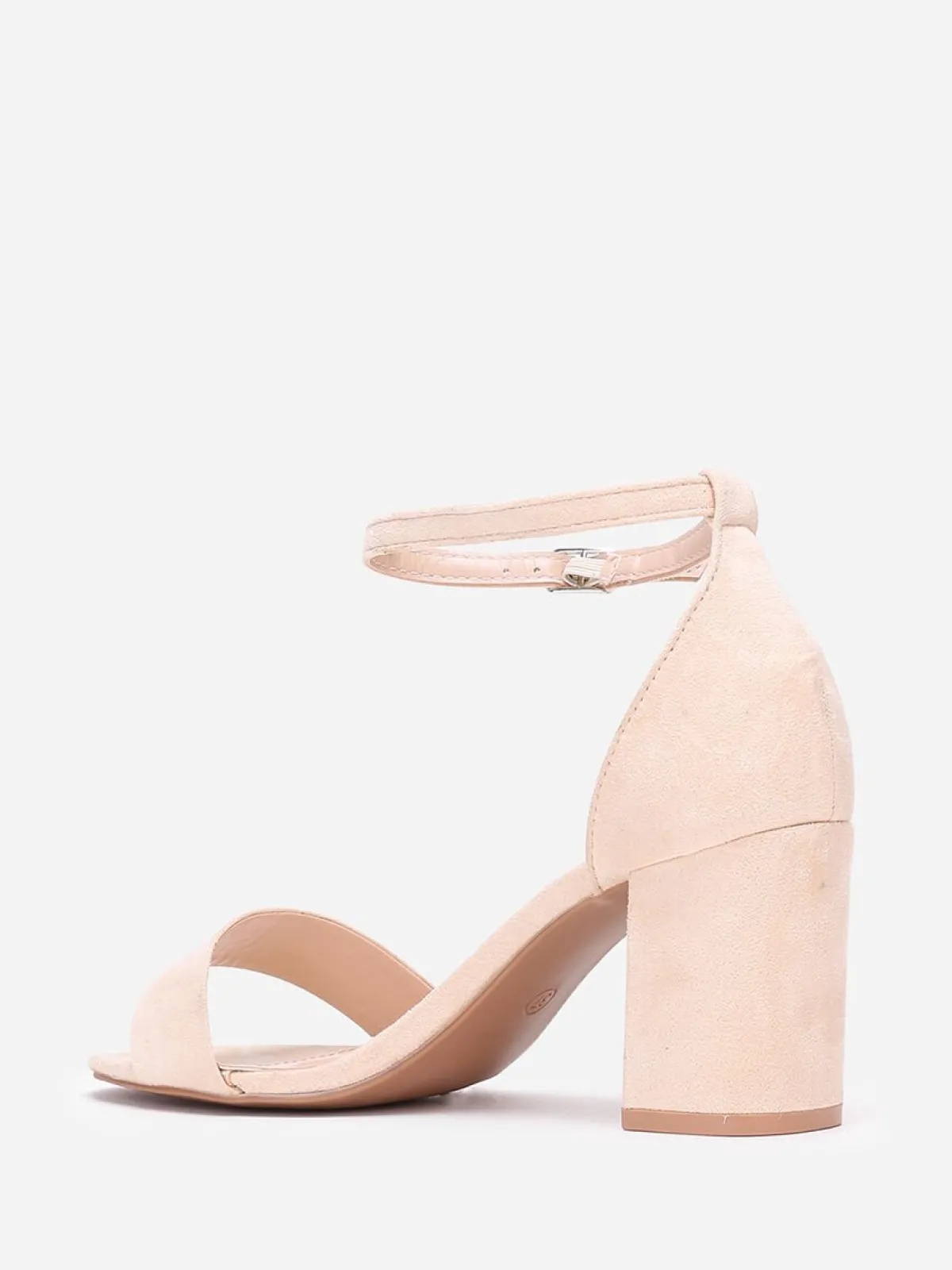 La Modeuse Sandales en suédine à talon carré Beige
