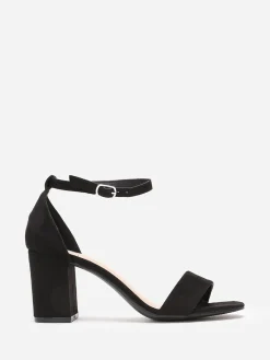 Best La Modeuse Sandales en suédine à talon carré Noir