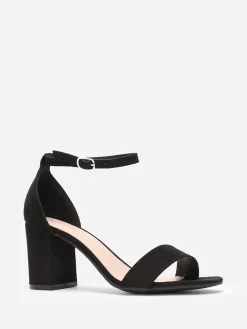 Best La Modeuse Sandales en suédine à talon carré Noir