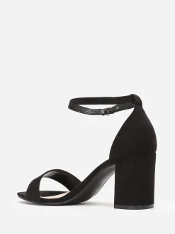 Best La Modeuse Sandales en suédine à talon carré Noir