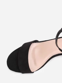Best La Modeuse Sandales en suédine à talon carré Noir