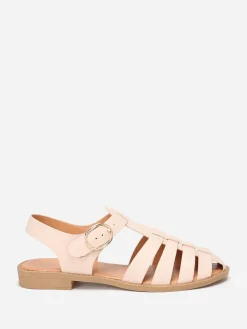 La Modeuse Sandales multi-brides à petit talon Beige