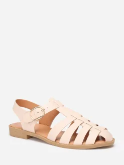 La Modeuse Sandales multi-brides à petit talon Beige