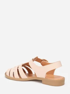 La Modeuse Sandales multi-brides à petit talon Beige