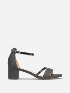 Best La Modeuse Sandales pailletées à fines brides vernies Noir