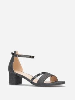 Best La Modeuse Sandales pailletées à fines brides vernies Noir