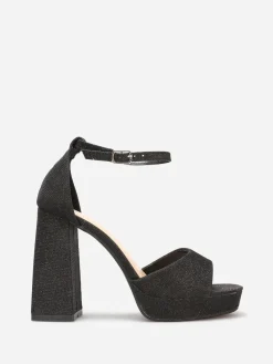 La Modeuse Sandales pailletées à talon haut Noir