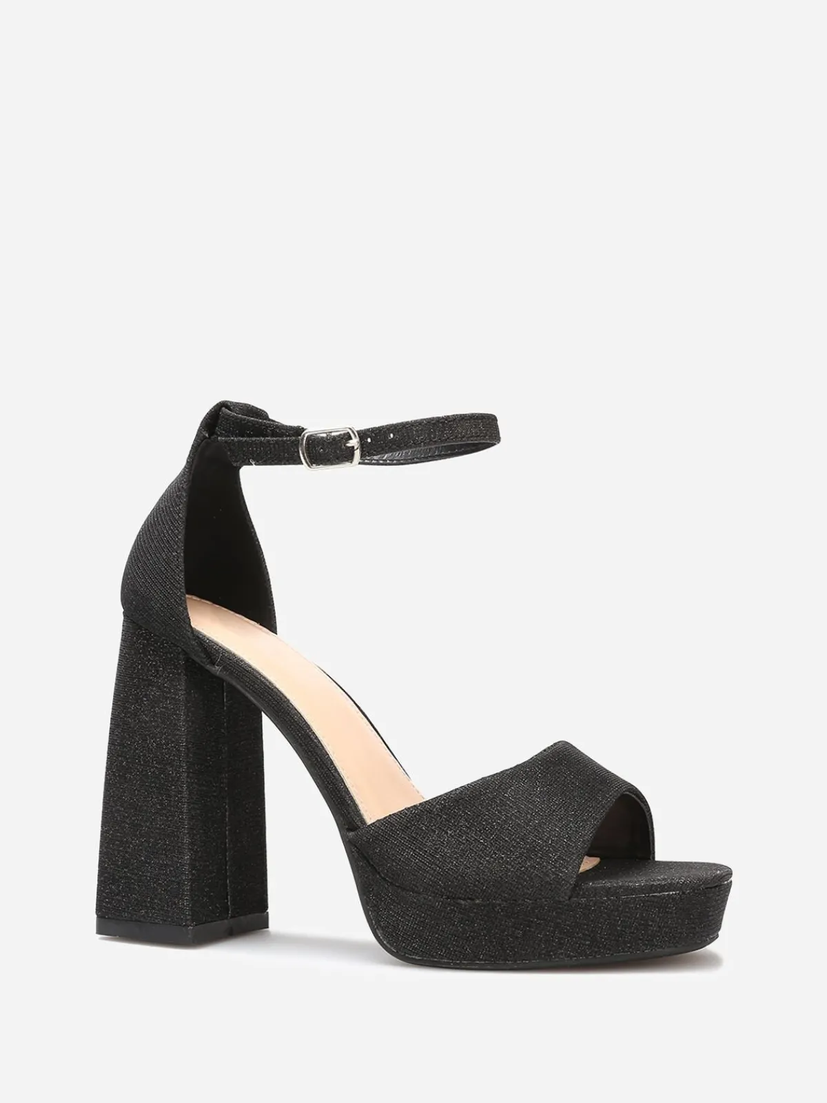 La Modeuse Sandales pailletées à talon haut Noir