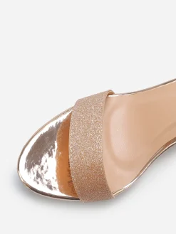 Clearance La Modeuse Sandales pailletées et vernies à talon Dorérose