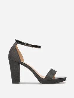 Best La Modeuse Sandales pailletées et vernies à talon Noir