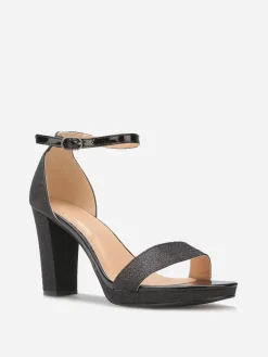 Best La Modeuse Sandales pailletées et vernies à talon Noir