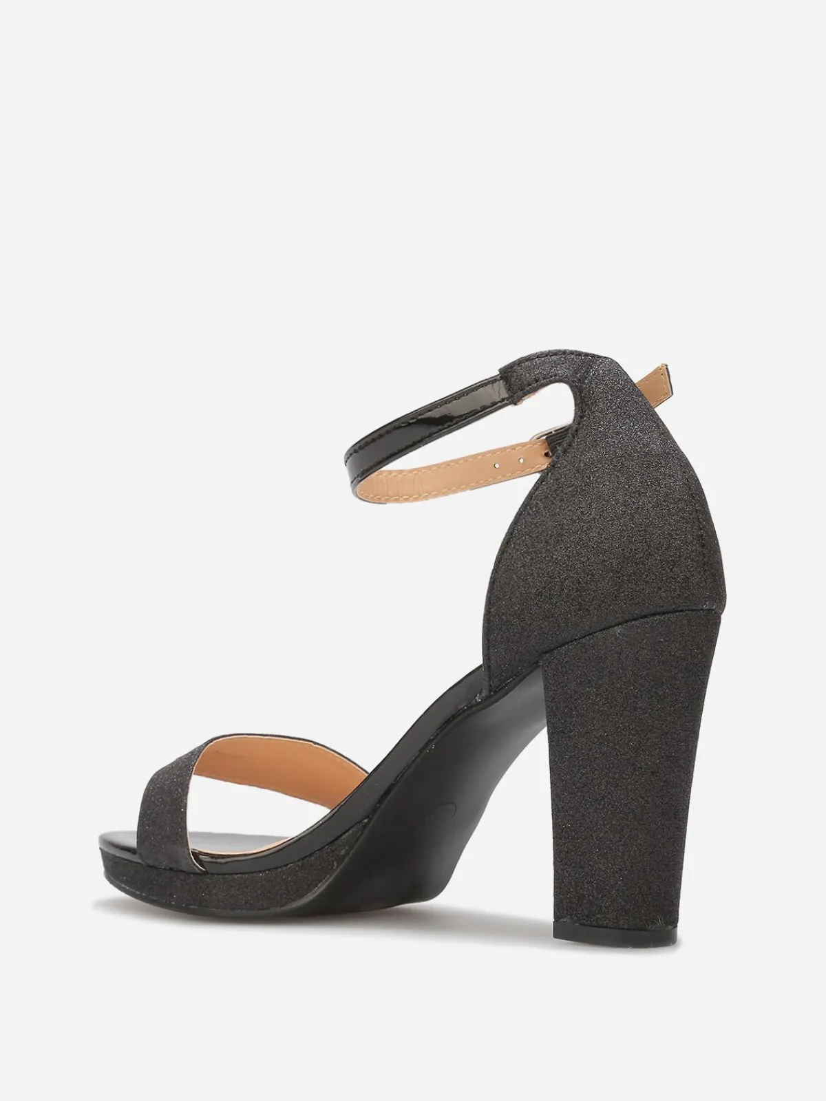 Best La Modeuse Sandales pailletées et vernies à talon Noir