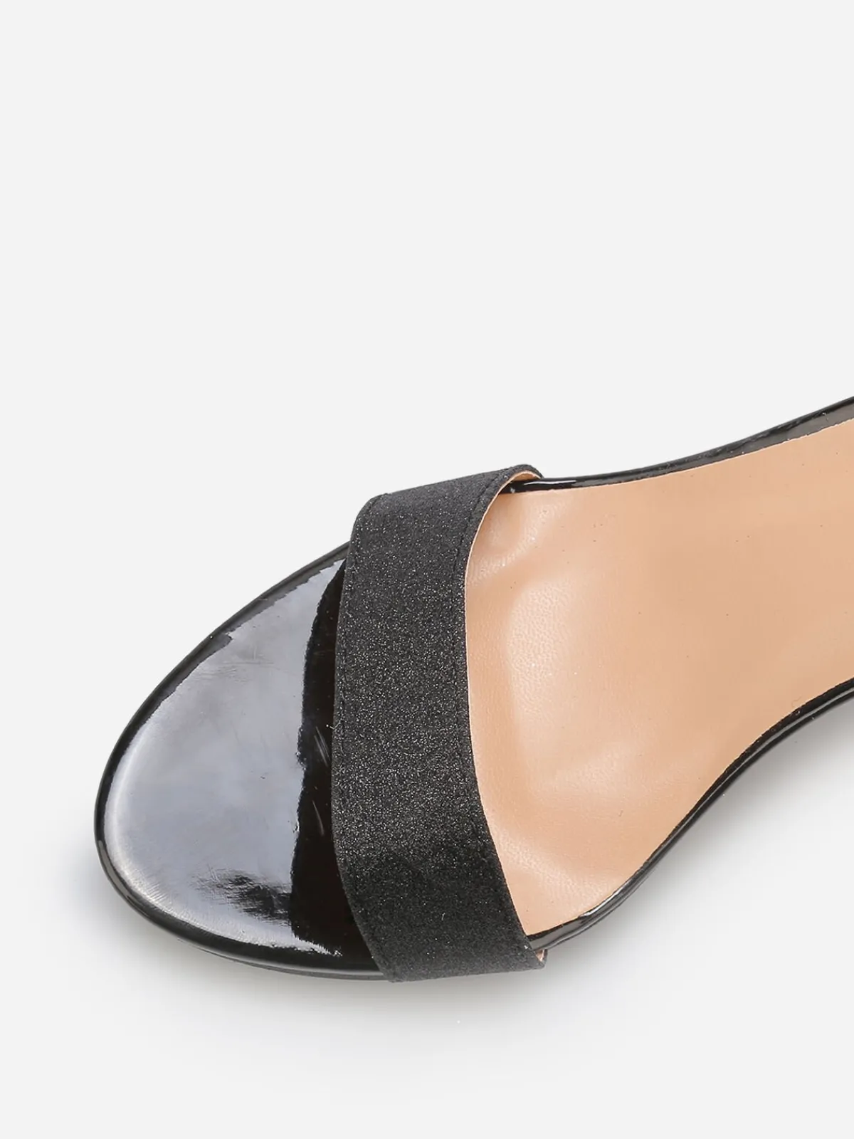 Best La Modeuse Sandales pailletées et vernies à talon Noir