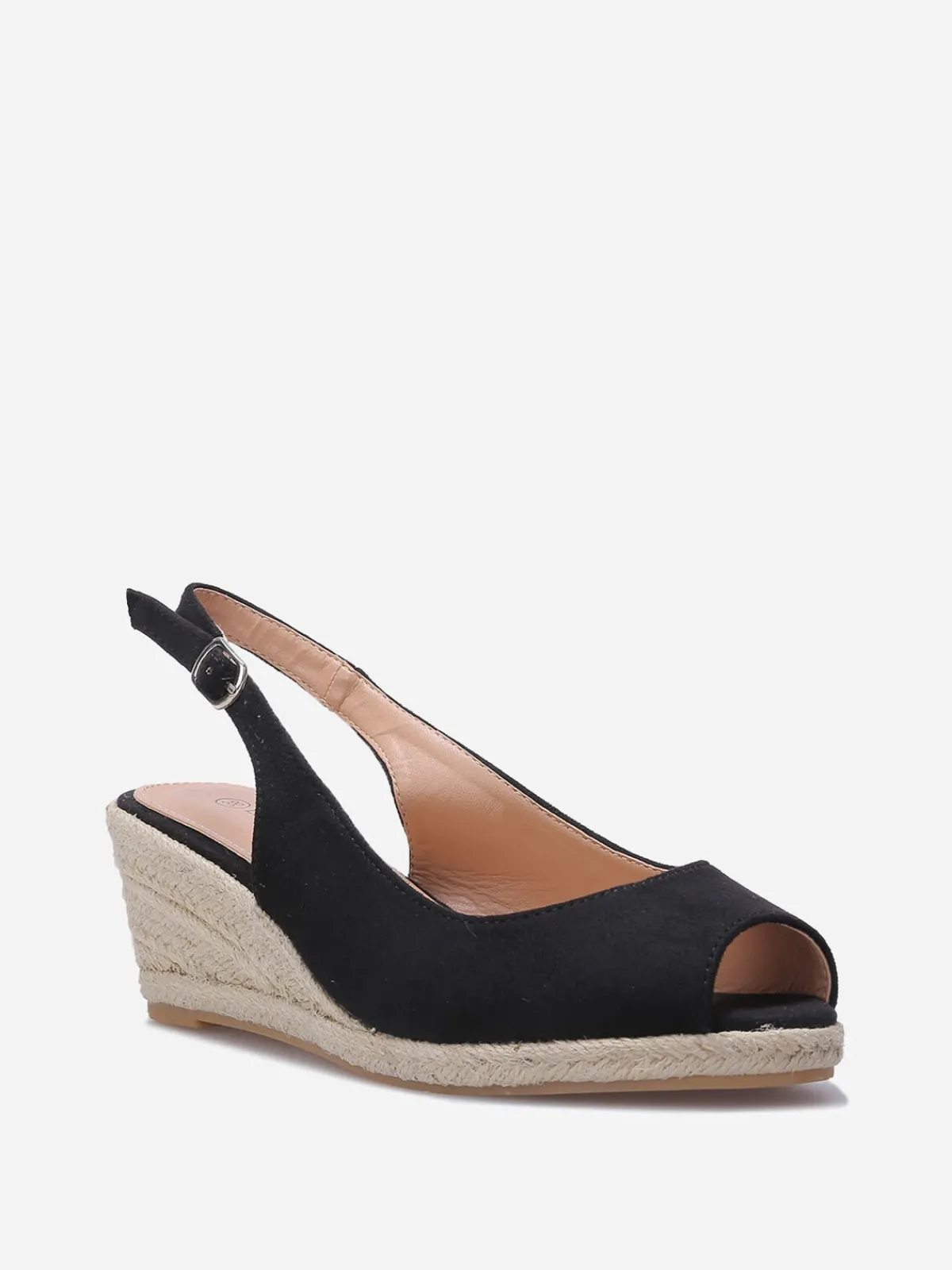 Discount La Modeuse Sandales peep toes compensées Noir