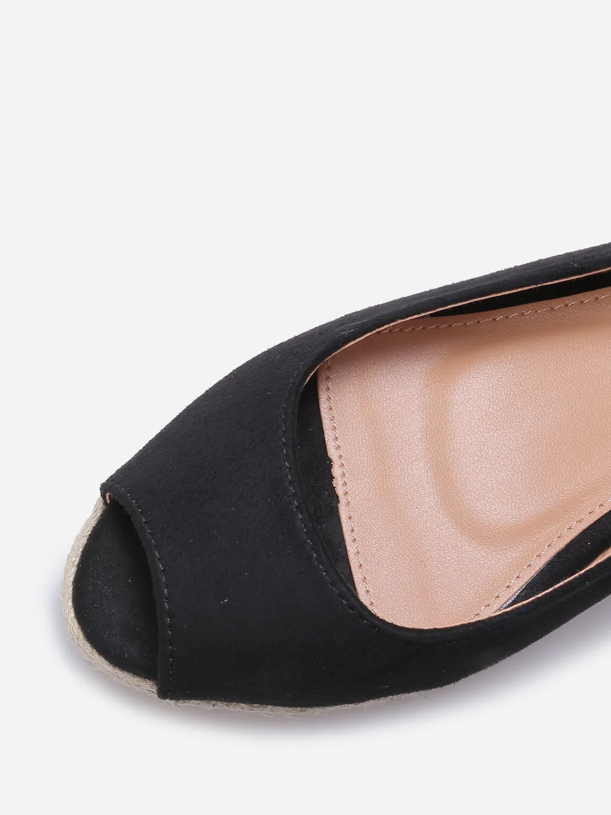 Discount La Modeuse Sandales peep toes compensées Noir