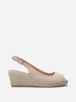 Discount La Modeuse Sandales peep toes compensées Beige