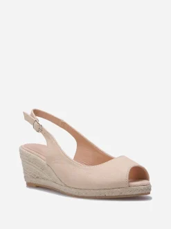 Discount La Modeuse Sandales peep toes compensées Beige