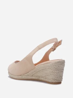 Discount La Modeuse Sandales peep toes compensées Beige