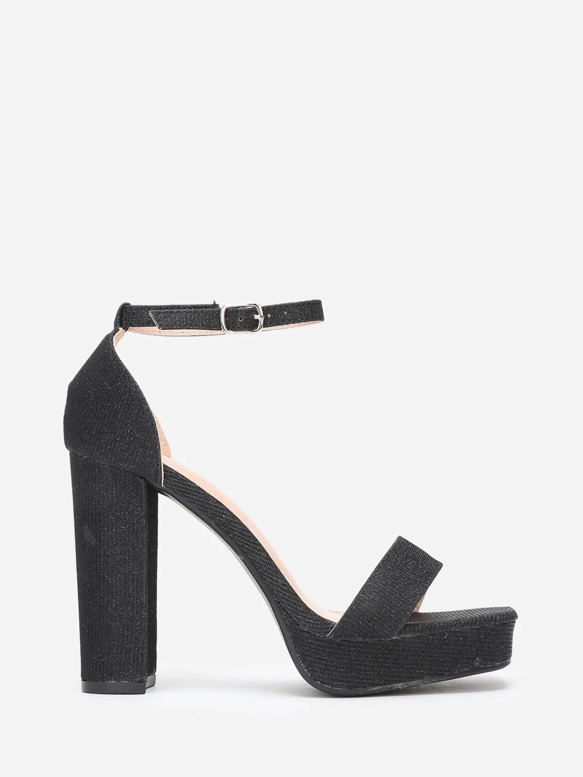 Online La Modeuse Sandales plateforme à paillettes Noir