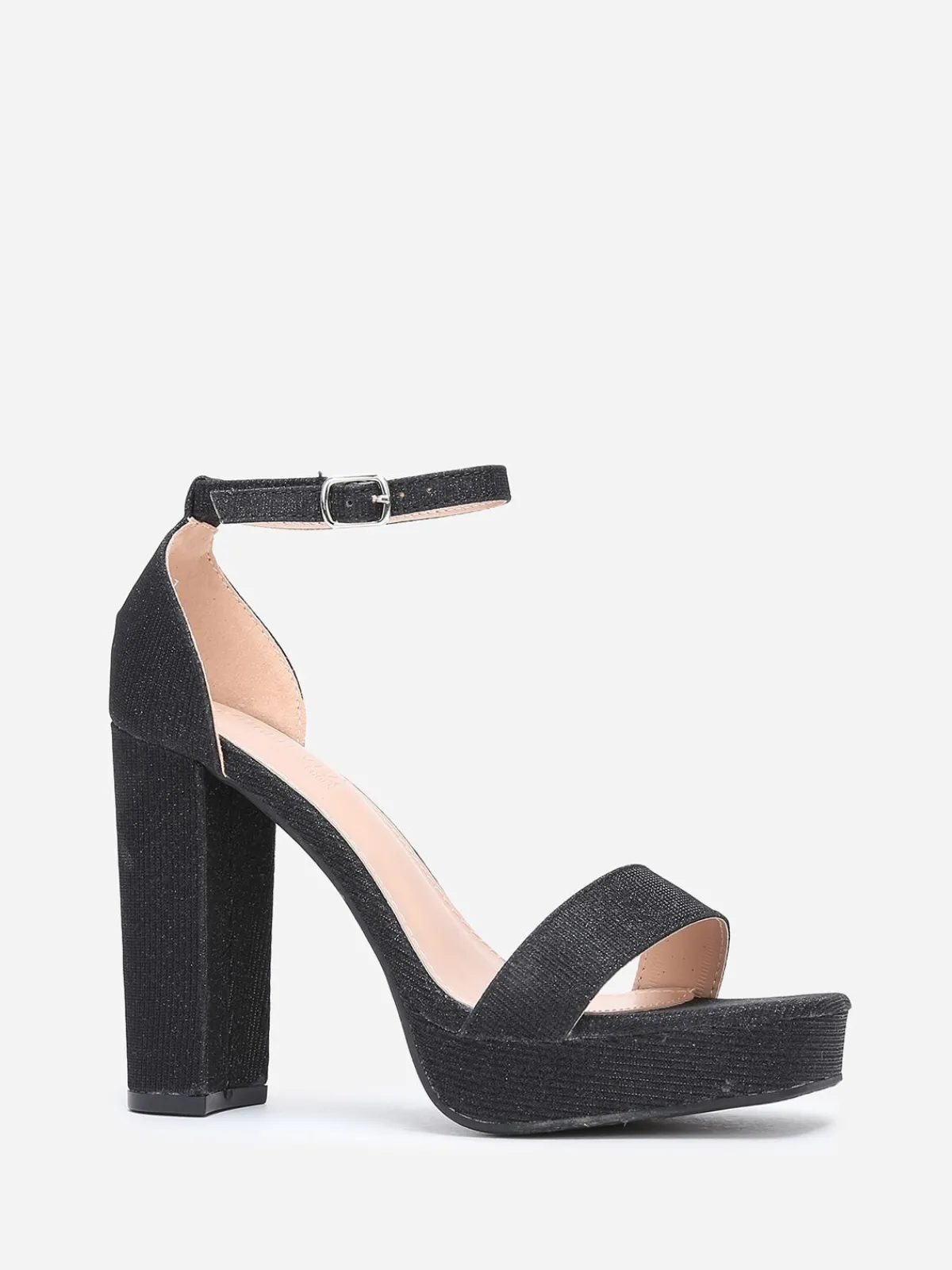 Online La Modeuse Sandales plateforme à paillettes Noir
