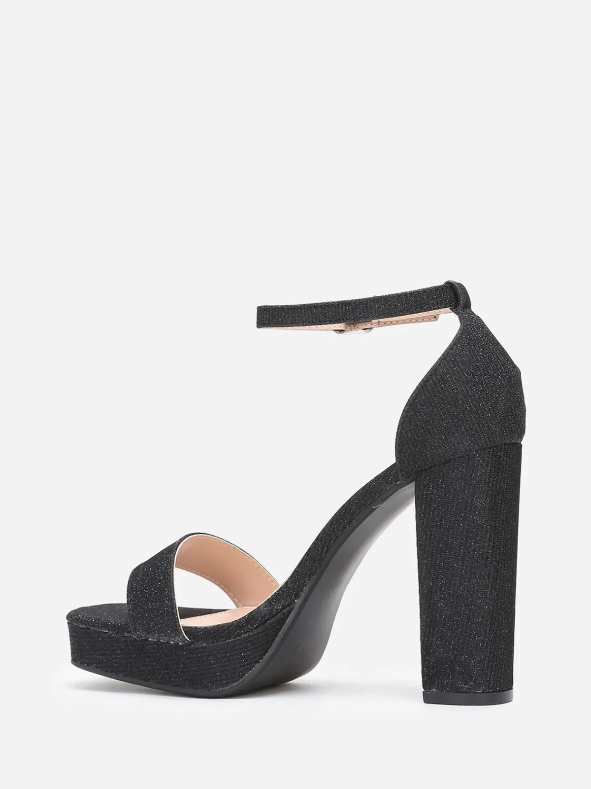 Online La Modeuse Sandales plateforme à paillettes Noir