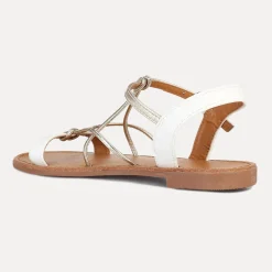 Sale La Modeuse Sandales plates à brides croisées Blanc