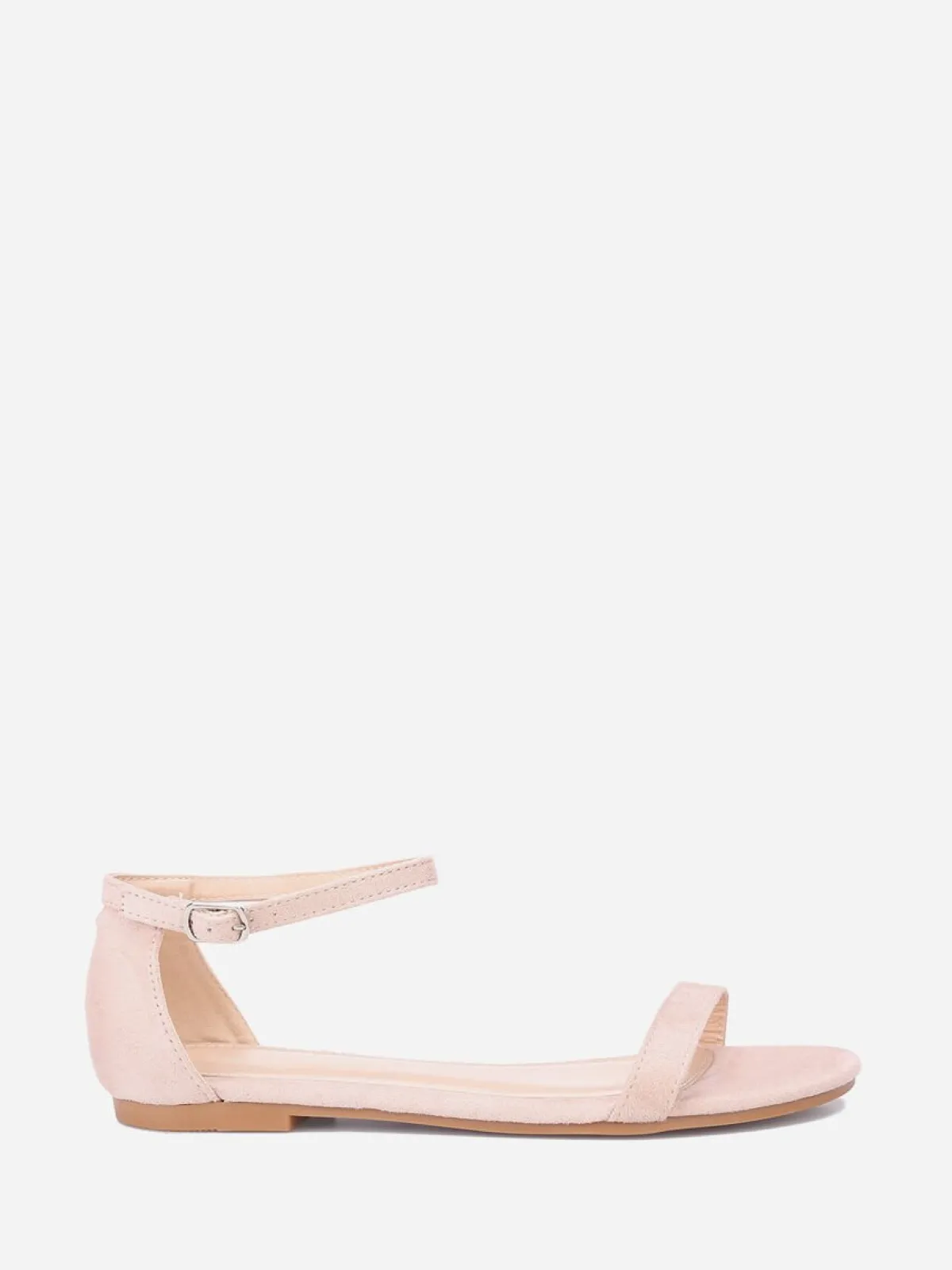 Clearance La Modeuse Sandales plates en suédine Beige