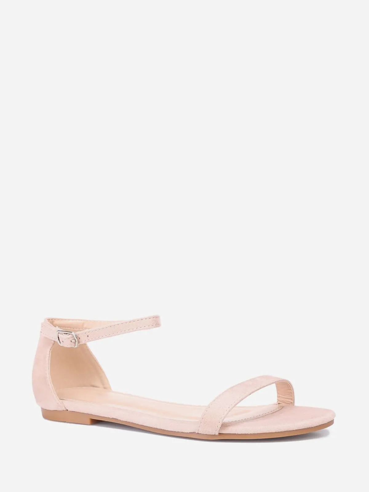 Clearance La Modeuse Sandales plates en suédine Beige