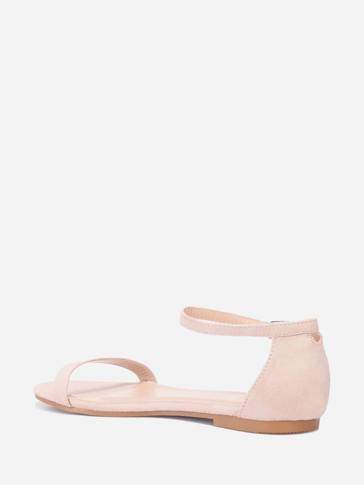 Clearance La Modeuse Sandales plates en suédine Beige