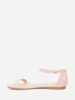 Clearance La Modeuse Sandales plates en suédine Beige