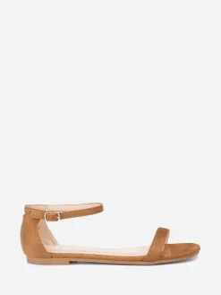 Online La Modeuse Sandales plates en suédine Camel