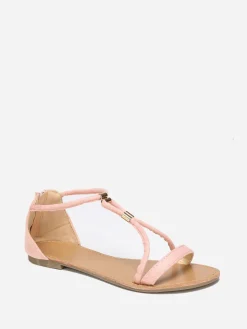 Best La Modeuse Sandales poudré à brides détails métallisés Rose