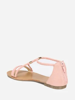 Best La Modeuse Sandales poudré à brides détails métallisés Rose