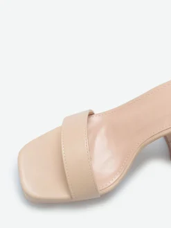 Sale La Modeuse Sandales rétros à plateforme et talon haut Beige