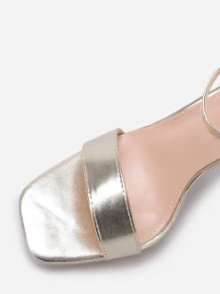 New La Modeuse Sandales rétros à plateforme et talon haut Doré