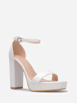 Best La Modeuse Sandales rétros à plateforme et talon haut Blanc