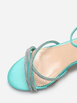 Best La Modeuse Sandales satinées à strass Vertclair