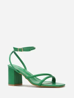 Best La Modeuse Sandales simili à brides matelassées Vert