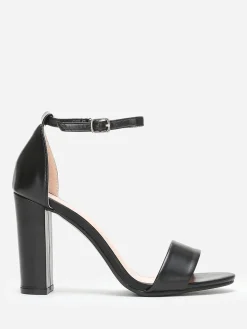 La Modeuse Sandales simple à talon demi-lune Noir
