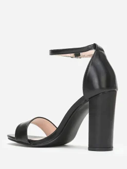 La Modeuse Sandales simple à talon demi-lune Noir
