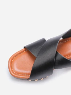 Best La Modeuse Sandales style sabot à brides croisées Noir