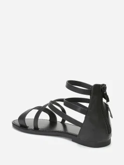 Sale La Modeuse Sandales style spartiates à fines brides Noir