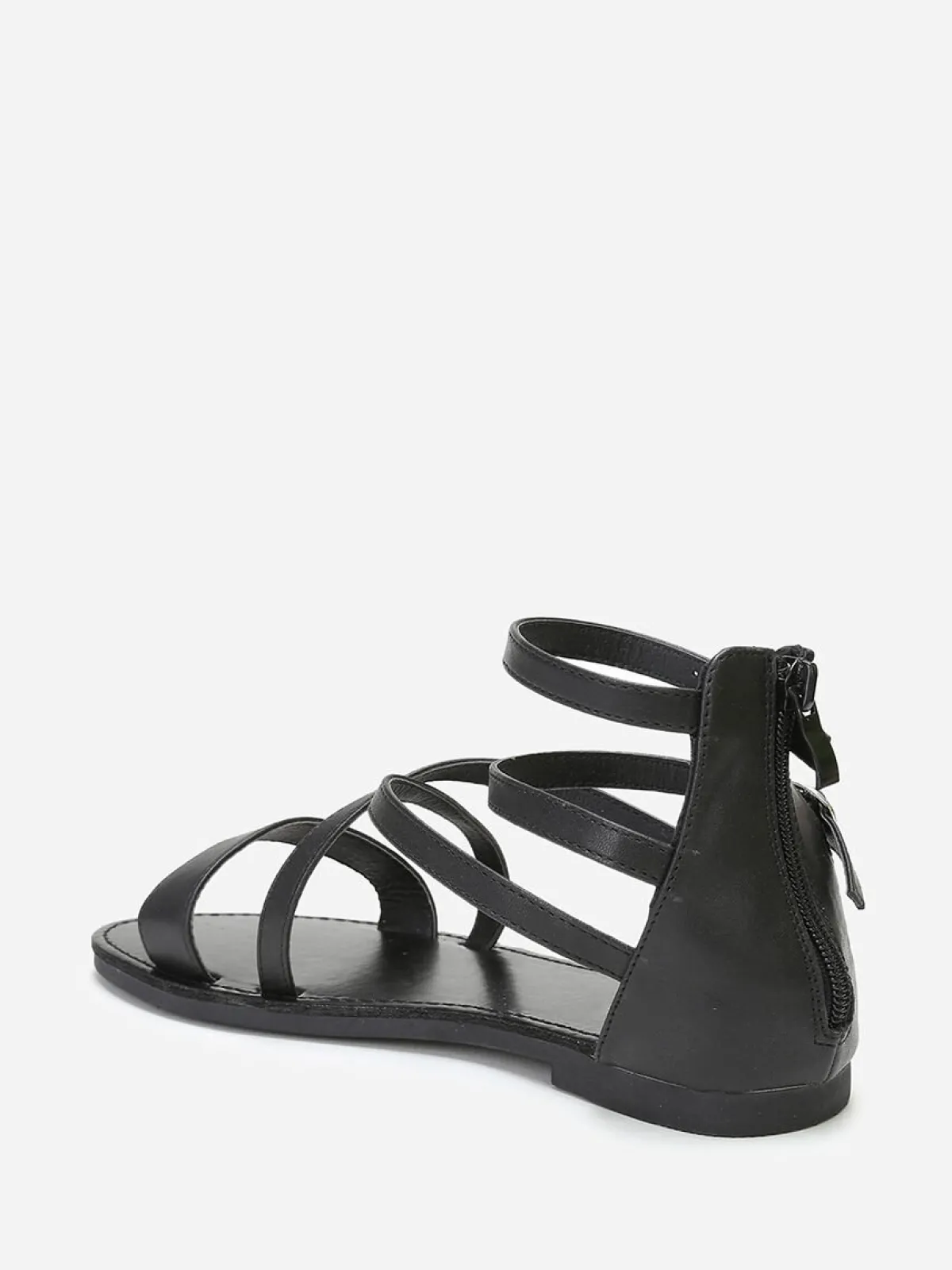 Sale La Modeuse Sandales style spartiates à fines brides Noir