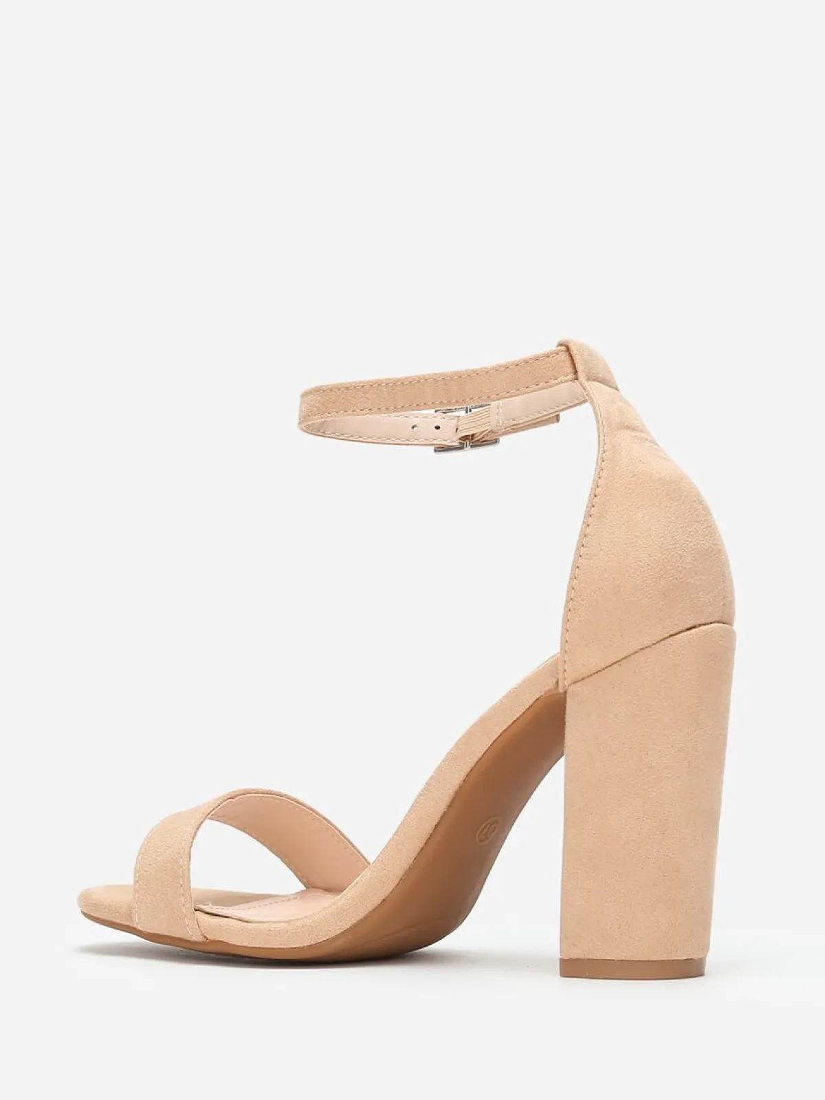 Discount La Modeuse Sandales suédine à talon carré Beige