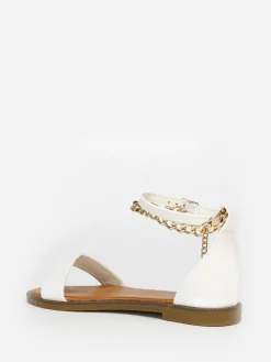 Online La Modeuse Sandales texturées avec chaîne Blanc