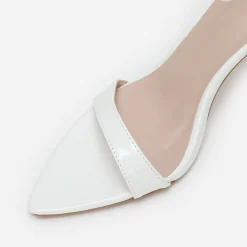 Sale La Modeuse Sandales vernies à bout pointu Blanc