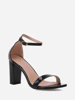Outlet La Modeuse Sandales vernies à talon carré Noir